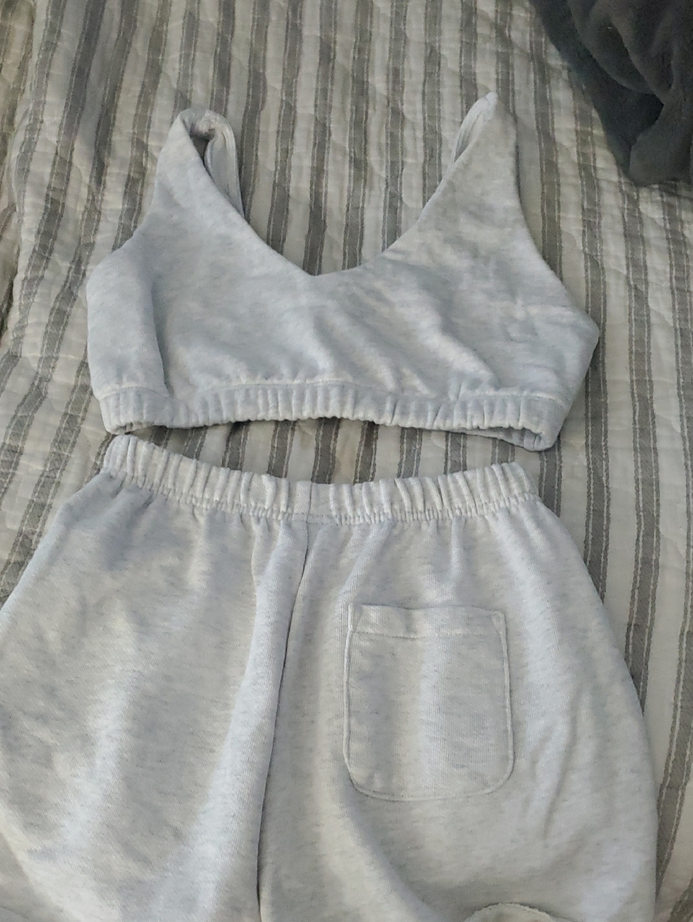 wild fable Heather Light Gray Lounge Bralette & Shorts Set